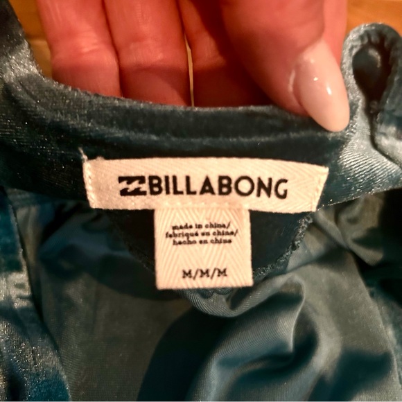 Billabong Teal Blue Velvet Wrap Tassel Mini Dress - Picture 12 of 15